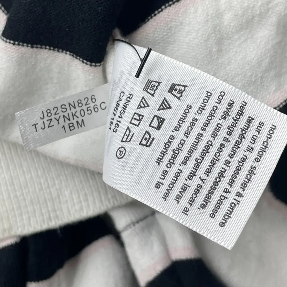 Tommy Hilfiger Women M Stripe Turtleneck Sweater Black White Classic READ Preppy